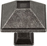 Jeffrey Alexander 602S-SIM 1-1/4" Overall Length Distressed Antique Silver Square Tahoe Cabinet Knob