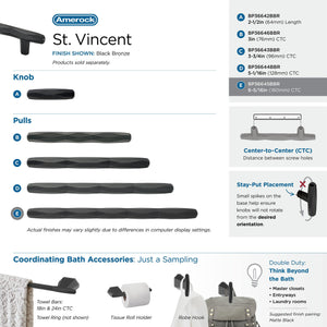 Amerock Cabinet Pull Black Bronze 6-5/16 inch (160 mm) Center to Center St. Vincent 1 Pack Drawer Pull Drawer Handle Cabinet Hardware