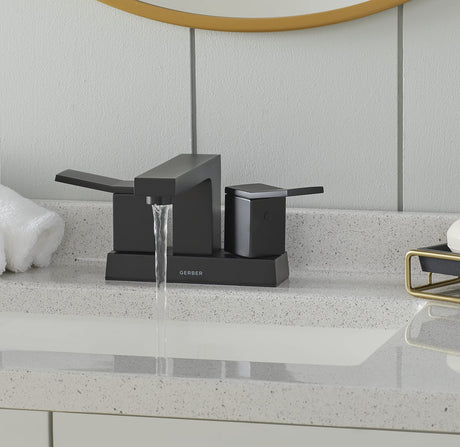 Gerber D307019BS Satin Black Avian Two Handle Centerset Lavatory Faucet