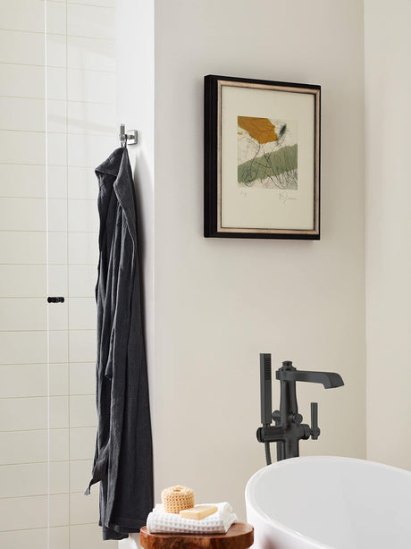 Amerock BH36563PNGM Polished Nickel/Gunmetal Single Robe Hook 2-11/16 in. (68 mm) Length Towel Holder Esquire Towel Hook for Bathroom Bathroom Hardware Bath Accessories