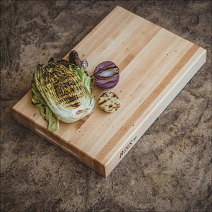 John Boos RA01 Maple Wood Cutting Board for Kitchen Prep 18 Inches x 12 Inches, 2.25 Thick Reversible End Grain Rectangular Charcuterie Block 18X12X2.25 MPL-EDGE GR-REV-GRIPS-