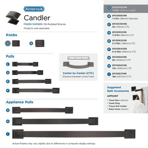 Amerock Cabinet Knob Oil Rubbed Bronze 1-1/4 inch (32 mm) Length Candler 1 Pack Drawer Knob Cabinet Hardware