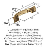 Amerock Cabinet Pull Champagne Bronze 3 in (76 mm) Center-to-Center Drawer Pull Candler Kitchen and Bath Hardware Furniture Hardware