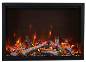Amantii TRD-44 Traditional Smart Electric 44" Indoor / Outdoor WiFi Enabled Insert, Featuring a Multi Function Remote Control, Multi Flame Speeds, and Two 10 Piece Birch Log Sets
