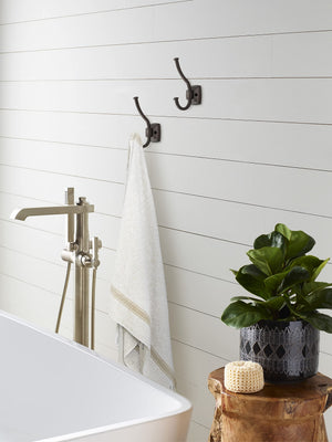 Amerock H37002ORB Kinsale Double Prong Decorative Wall Hook Oil Rubbed Bronze Hook for Coats, Hats, Backpacks, Bags Hooks for Bathroom, Bedroom, Closet, Entryway, Laundry Room, Office