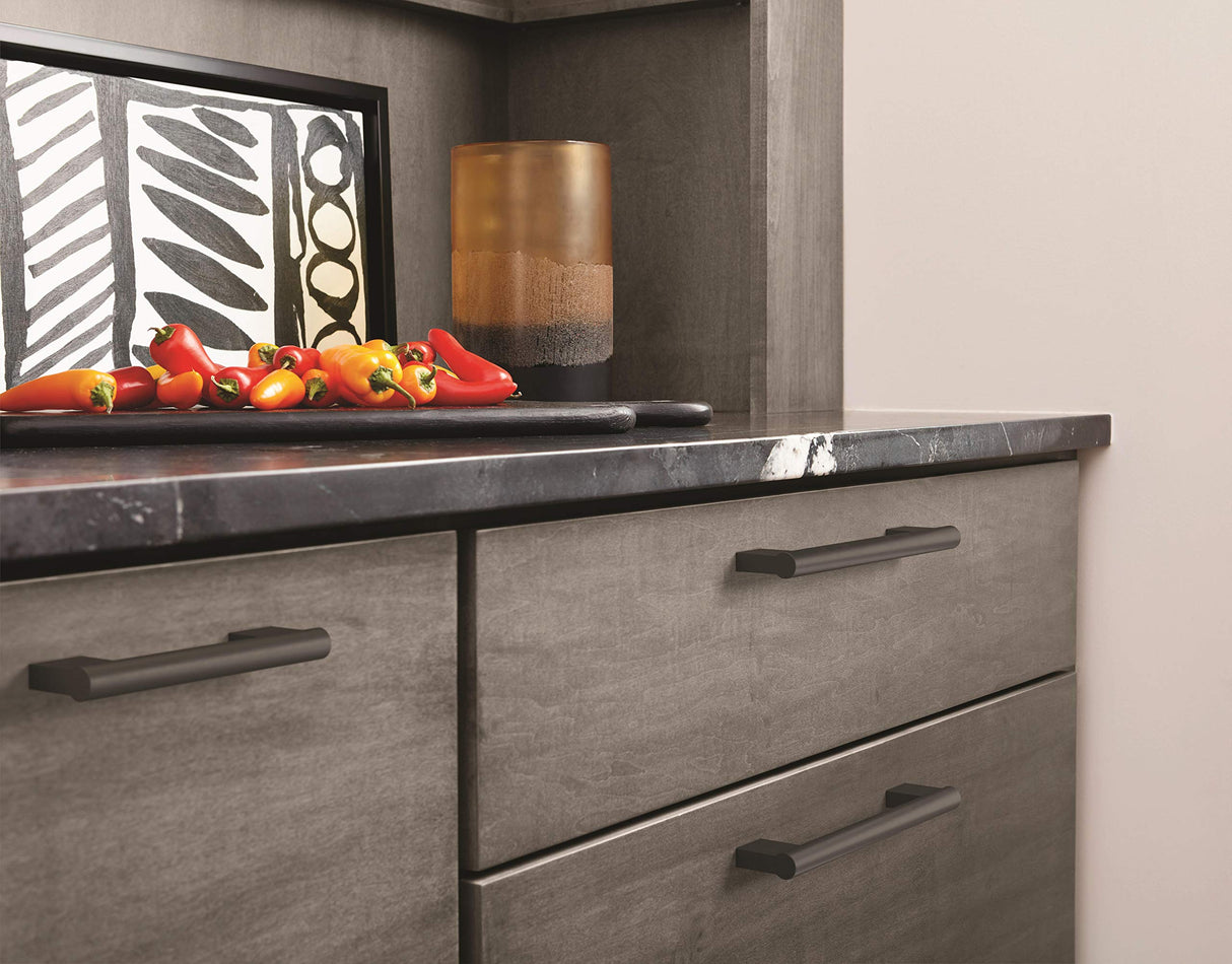 Amerock Cabinet Pull Matte Black 3-3/4 inch (96 mm) Center-to-Center Versa 1 Pack Drawer Pull Cabinet Handle Cabinet Hardware