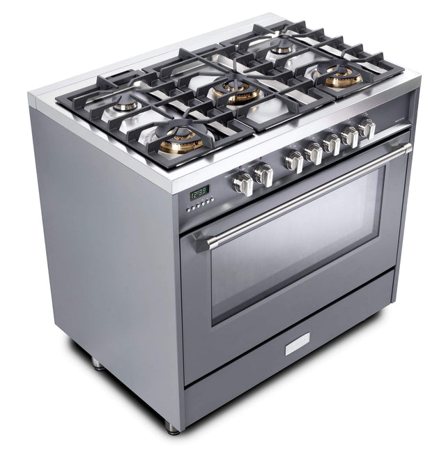 Verona VDFSGE365SG Designer 36" Dual Fuel Single Oven Range - Slate Gray