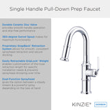 Gerber D150537SS Stainless Steel Kinzie Single Handle Pull-down Prep Faucet