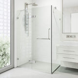 VIGO 30 in. x 38 in. x 73 in. Monteray Frameless Hinged Rectangle Shower Enclosure with Clear 0.38" Tempered Glass and Hardware in Chrome Finish with Reversible Handle - VG6011CHCL40