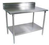 John Boos ST6R5-3036GSK 16 Gauge Stainless Steel Work Table with 5" Rear Riser, Galvanized Base and Shelf, 36" x 30"