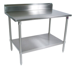 John Boos ST6R5-3048GSK 16 Gauge Stainless Steel Work Table with 5" Rear Riser, Galvanized Base and Shelf, 48" x 30"