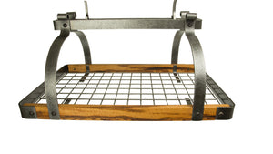 Enclume SPR2-30 HS TW Signature 30" Rectangle Ceiling Pot Rack w/ 24 Hooks HS/Tigerwood
