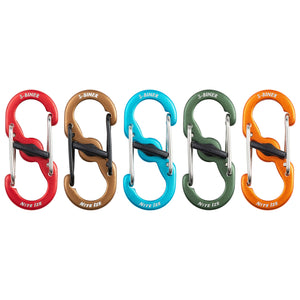 Nite Ize S-Biner MicroLock Aluminum, Locking Keychain Carabiner, 5 Pack, Assorted Colors