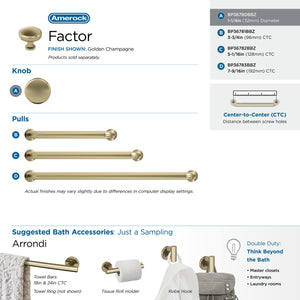 Amerock Cabinet Knob |Golden Champagne 1-1/4 in (32 mm) Diameter Drawer Knob Factor Kitchen and Bath Hardware Furniture Hardware