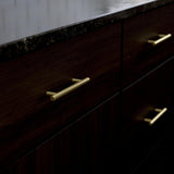 Franklin Brass Simple Bar Cabinet Handle 3-3/4" Hole Center Modern Pull | Satin Gold Hardware Kitchen Door, Drawers, Dressers, Furniture P46641K-523-B3