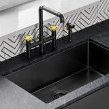 Avallon Pro Kitchen Faucet in Matte Black & Yellow