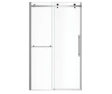 MAAX 138465-900-350-000 Vela 44 ½-47 x 78 ¾ in. 8mm Sliding Shower Door with Towel Bar for Alcove Installation with Clear glass in Chrome and Matte Black