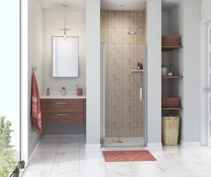 MAAX 138264-900-084-100 Manhattan 31-33 x 68 in. 6 mm Pivot Shower Door for Alcove Installation with Clear glass & Round Handle in Chrome
