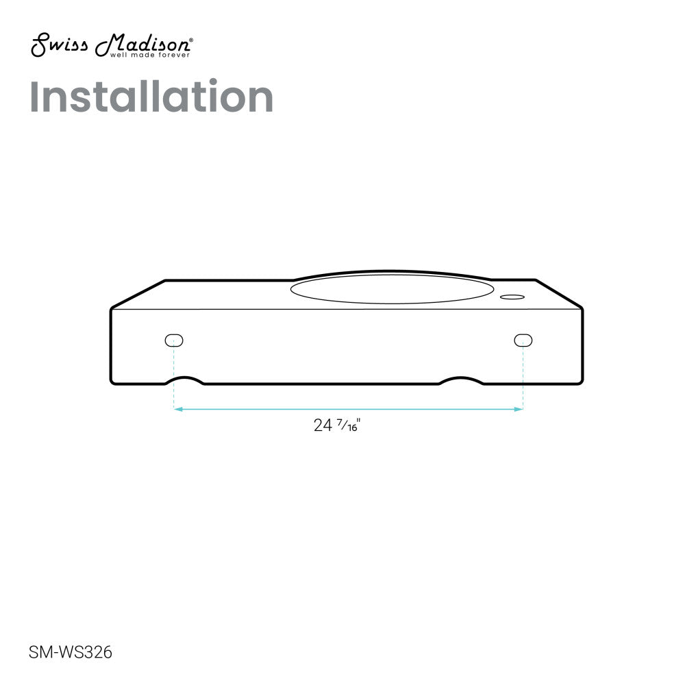 Chateau 30" Left Side Faucet Wall-Mount Bathroom Sink