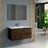 DAX Malibu Engineered Wood and Porcelain Basin Single Vanity Cabinet, 36", Wenge DAX-MAL013613-ONX