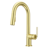 Tenet 1-Handle Pull-Down Bar/Prep Faucet in Brushed Gold