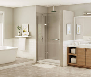 MAAX 136883-900-084-000 Reveal 71 51 ½-54 ½ x 71 ½ in. 8mm Pivot Shower Door for Alcove Installation with Clear glass in Chrome