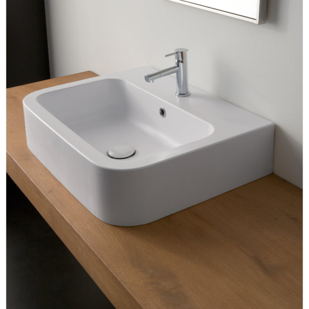 White Ceramic Vessel or Wall Mounted Bathroom Sink