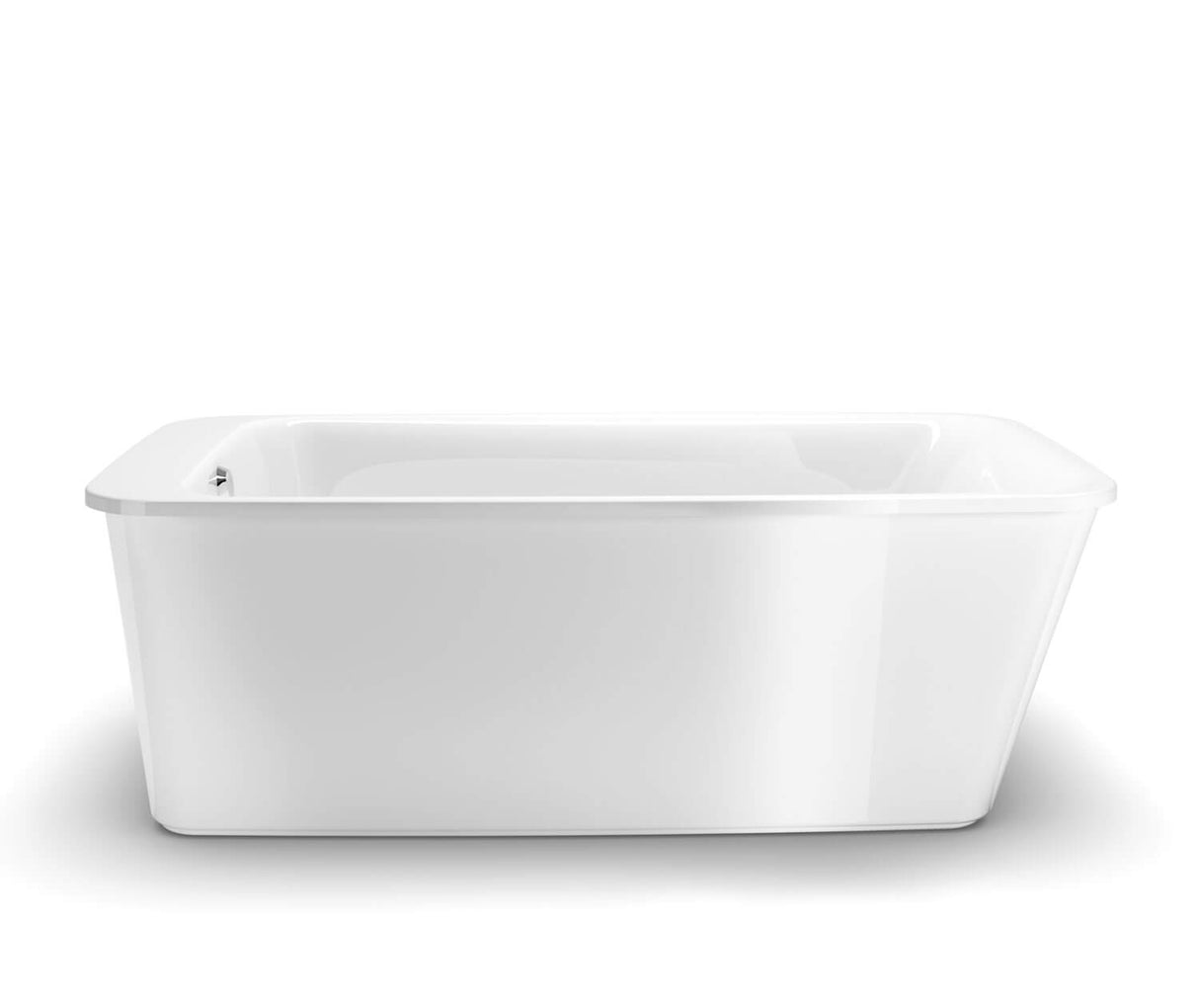 MAAX 105798-000-001-100 Lounge 64 x 34 Acrylic Freestanding End Drain Bathtub in White with White Skirt