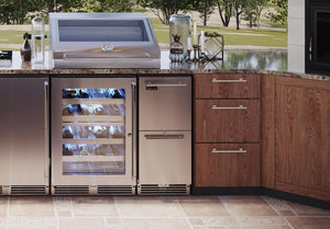 Perlick 15-Inch Signature Series Outdoor Built-In Counter Depth Drawer Refrigerator with 2.8 cu. ft. Capacity in Stainless Steel (HP15RM-4-6)