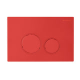 Wall Mount Dual Flush Actuator Plate with Round Push Buttons in Matte Red