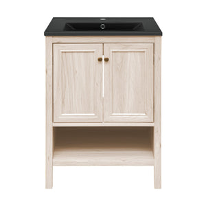 Château 24" Freestanding Bathroom Vanity in White Oak with Black Sink Top