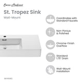 St. Tropez 30" Right Side Faucet Wall-Mount Bathroom Sink