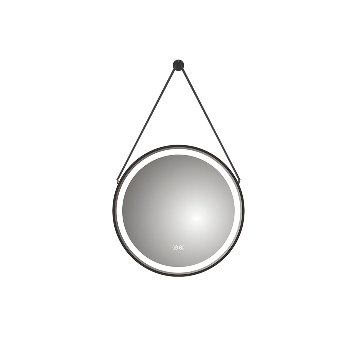 DAX Aura Strap LED Light Round Mirror, 28" DAX-120-AURA0228