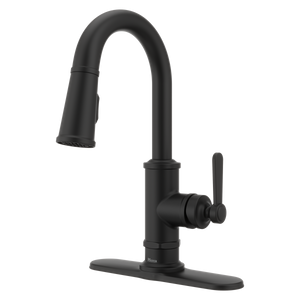 Port Haven Pull-Down Bar/Prep Faucet in Spot Defense Matte Black