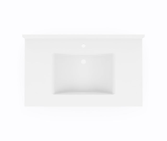 Swanstone CV1B2237 Contour 22 x 37 Single Bowl Vanity Top in White CV02237.010