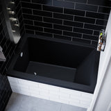 Voltaire 48" X 32" Left-Hand Drain Alcove Bathtub in Matte Black