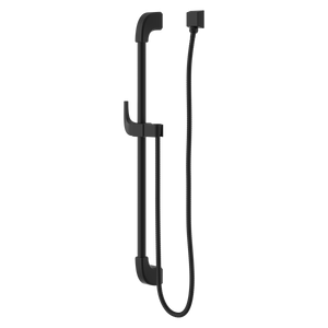 Transitional Square 30 in. Slide Bar with 60 in. Hose in Matte Black