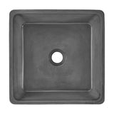 Lisse 15" Square Concrete Vessel Bathroom Sink in Dark Grey