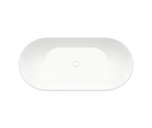 MAAX 107510-000-001-000 Mahaba 60 x 29 Acrylic Freestanding Oval Center Drain Bathtub in White