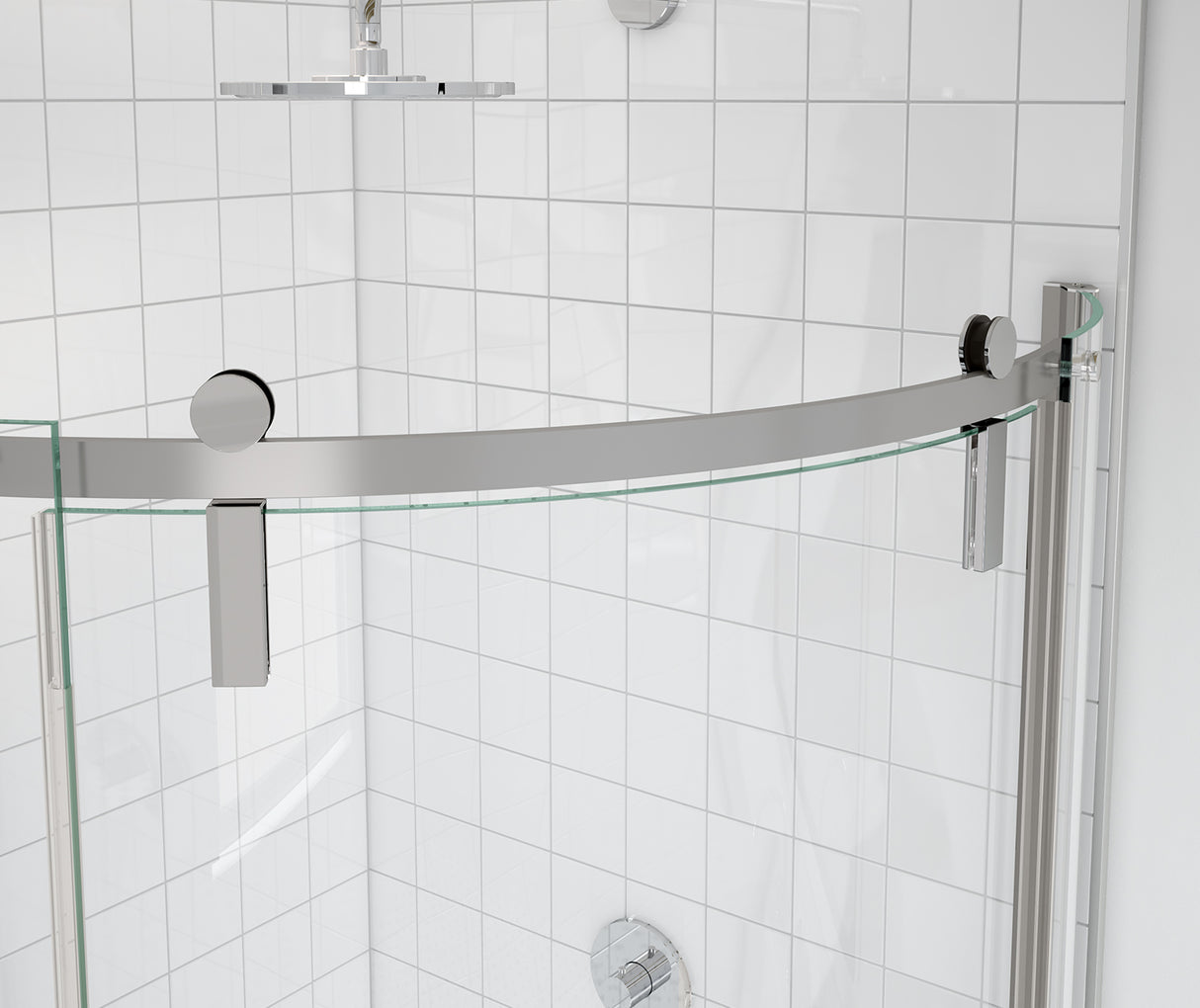 MAAX 139410-900-084-001 Outback Round 36 x 36 x 75 5/8 in. 8mm Sliding Shower Door for Corner Installation with Clear glass in Chrome