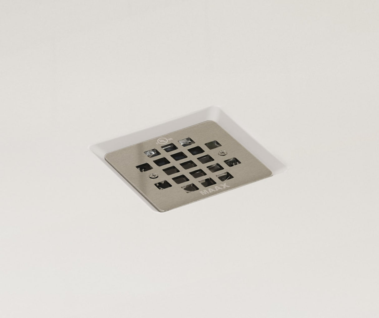 MAAX 420006-502-001-101 B3Square 6036 Acrylic Corner Left Shower Base in White with Center Drain