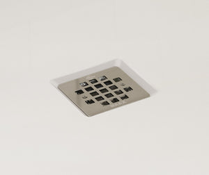 MAAX 420035-502-001-101 B3Square 6034 Acrylic Corner Left Shower Base in White with Center Drain