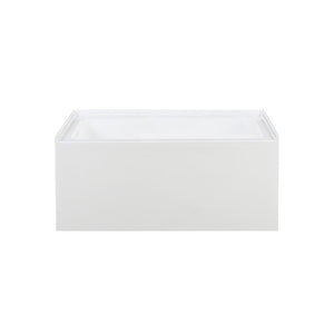 Voltaire 48 x 32 Skirted Left Drain Soaking Apron Bathtub in Glossy White with Integrated Overflow, Drain Included