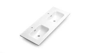 DAX Onix Ceramic Double Basin, 48", Glossy White DAX-ONIX20348