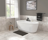 MAAX 106992-000-002-100 Eldora 5832 AcrylX Freestanding Center Drain Bathtub in White with White Skirt
