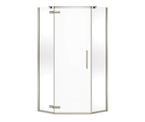 MAAX 137300-900-305-000 Hana Neo-angle 38 x 38 x 75 in. 8mm Pivot Shower Door for Corner Installation with Clear glass in Brushed Nickel
