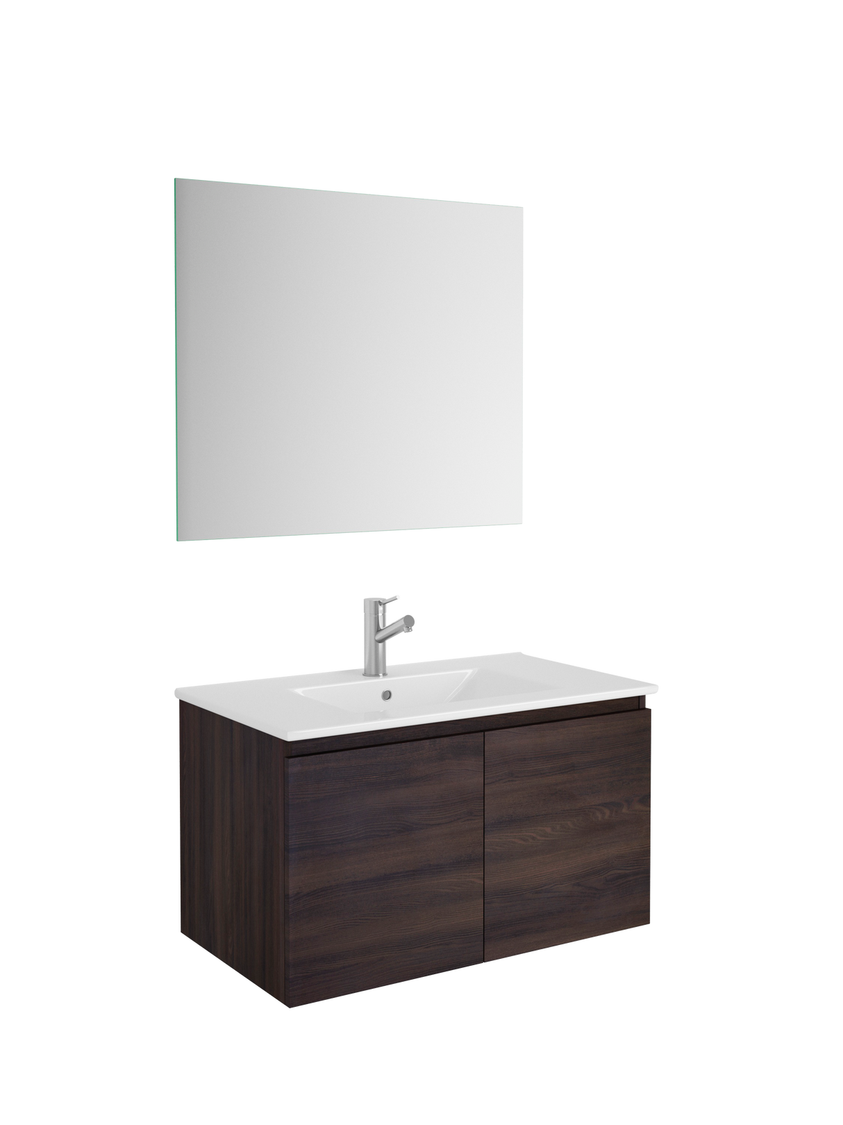 DAX Malibu Engineered Wood and Porcelain Onix Basin with Vanity Cabinet, 32", Wenge DAX-MAL013213-ONX