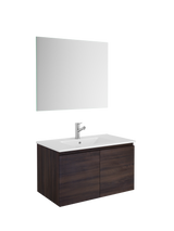 DAX Malibu Engineered Wood and Porcelain Onix Basin with Vanity Cabinet, 32", Wenge DAX-MAL013213-ONX