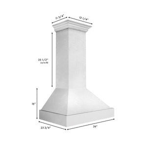 ZLINE 36 in. Kitchen Package with DuraSnow® Stainless Steel Dual Fuel Range and Convertible Vent Range Hood (2KP-RASSNRH36)