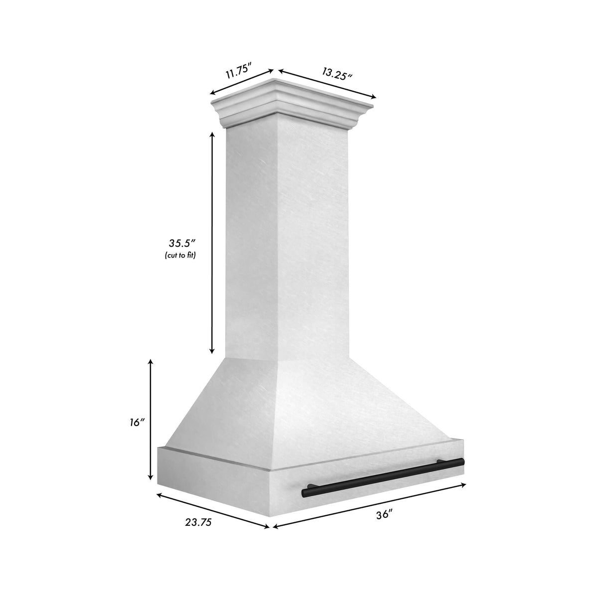 ZLINE Autograph Edition 36 in. Fingerprint Resistant Stainless Steel Range Hood with Stainless Steel Shell and Colored Handle (8654SNZ-36)